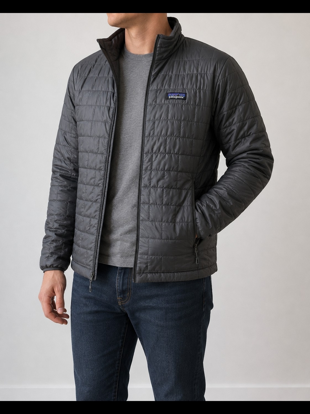 Patagonia Nano Puff Jacket Men’s Small Gray PrimaLoft Insulated 84212